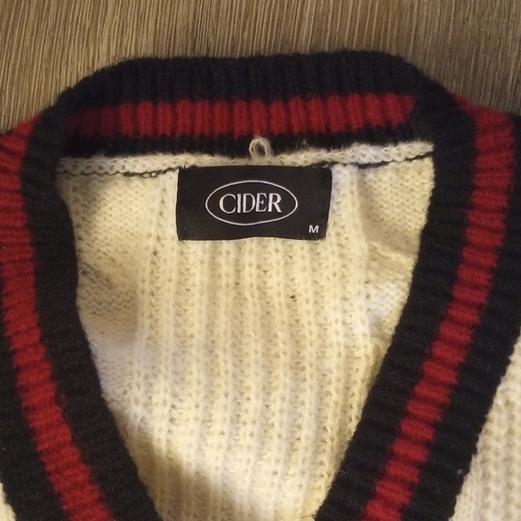 Cider White and Red Teddy Jacket - Picture 2 of 3